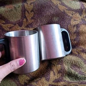 New/Unused Set Of Two Stainless Steel Mug