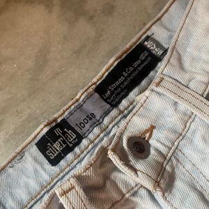 levis straight white /light denim jeans