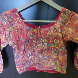 Kalankari Print Blouse For Saree (Small)