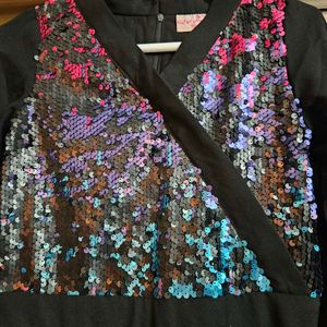 Black and Blue Sequins Jumpsuit