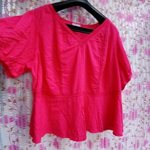 XXL Liz Claiborne Hot Pink Peplum Top NWT