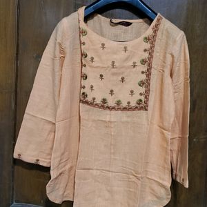 Peachy Coral Short Kurti