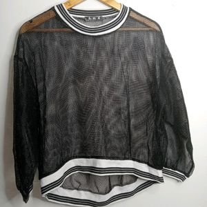 Black Net Casual Top (Girl' s)