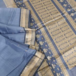 100% Pure Kora Banarasi Saree