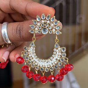 New Red Pearl Earrings