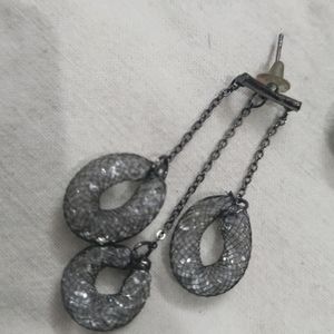 BlackSilver Oxidised Jewellery With Shining Stones