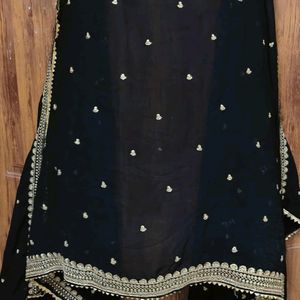 Designer Black Zari Work Long Anarkali Frock