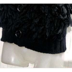 Black Thick Cardigan sweater For Women's