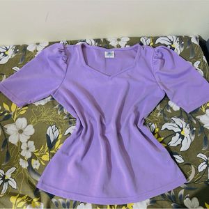 Lilac Puff Sleeve Top