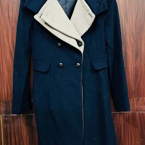 Blue And Beige Overcoat