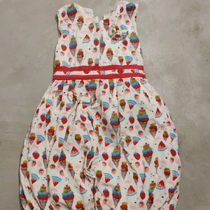 Ice Cream & Strawberry Printed Lovely Frock