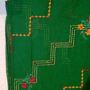 Cotton Green Saree