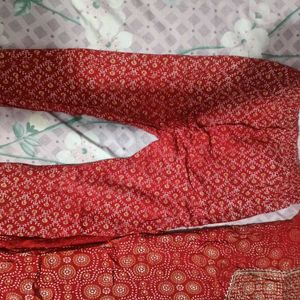 Pack Of 2 Kurti And Bottomwear Set Red & Pink