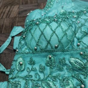 Teal Color Lengha