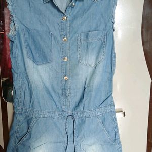 Denim Short Jumpsuit