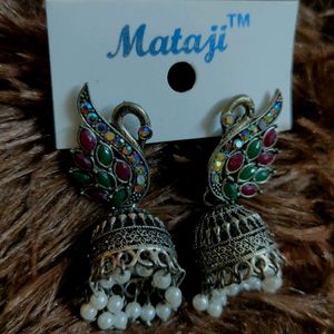 Traditional Jhummka Peacock Earrings