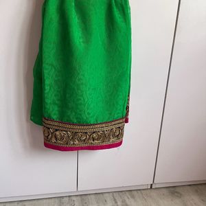 Embellished Jute Green Saree