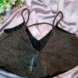 Black Gold Partywear Crop Top