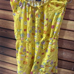 Yellow Flowers Print  Jumpsuits For Kids Girl 🙃