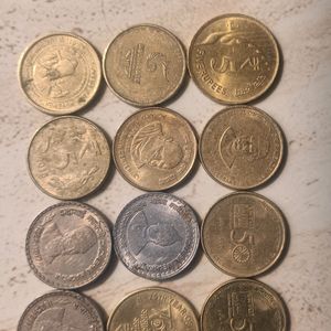 5 Rupee Indian Coins Collectables 14 Pieces