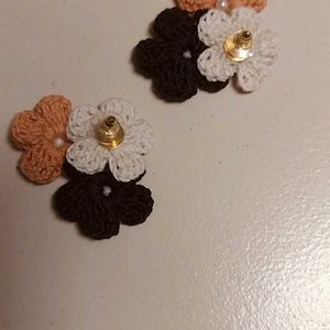 Crochet Flower Studs