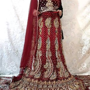 Beautiful Bridal Lehenga With Dabka And Stone Work