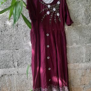 Purple Handwork Dress