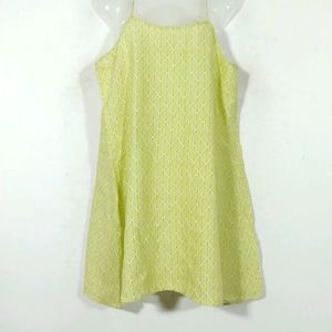 Lime Green Printed Sleeveless Dress (Women)