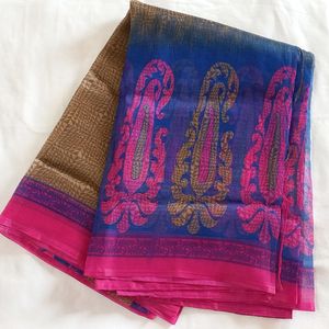 (🎉Freebies Included 🎉) Multi Colour Netted Saree