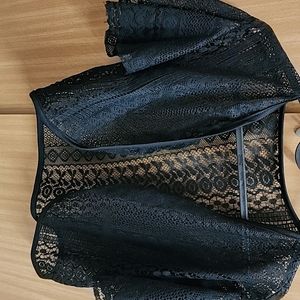 Black Netted Short Shrug