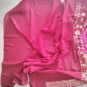 Maroon And Pink Color Saree