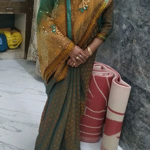 2 Sarees One Double CLR And 1 Bby Pink Per Saree