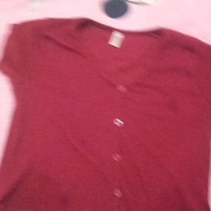 Maroon Colour Crop Top Used Once Or Twice