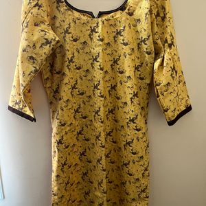 Women Yellow And Brown Kurta