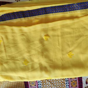 Bollywood Inspired Bright Yellow Saree With Blouse