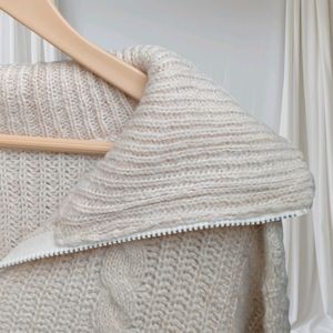 Pound Cable Zipup Knit Sweater