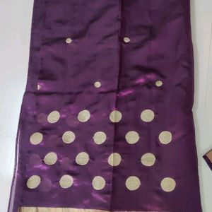 Cotton Silk Saree With Stitched Blouse