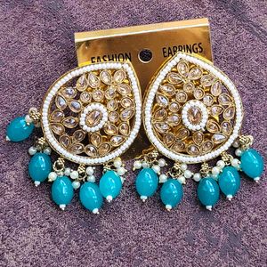 Rama Green Kundan Earring Set