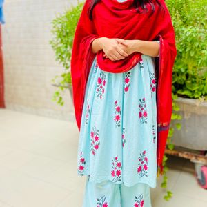 Anarkali Plazo Kurta Set (without Dupatta)