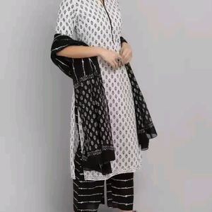 White & Black Kurta Set 🤍🖤🛍️