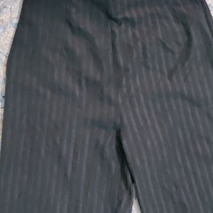 Urbanic Tie Up Charcoal Striped Trousers