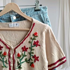 Embroidery Knit Top