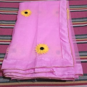 Beautiful Net Saree Baby Pink Colour