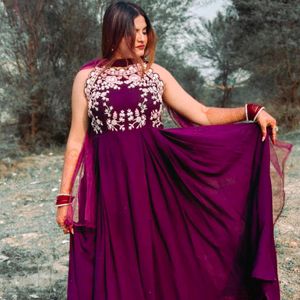 Designer Burgundy Gown 💜