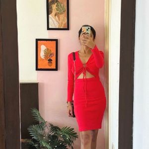 Coral Dress Cutout