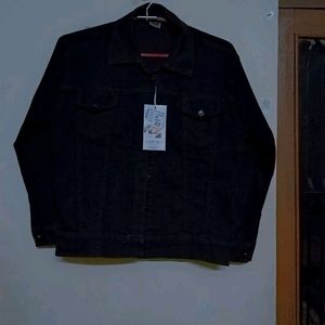 Dark Black Branded Denim Jacket