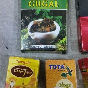 Puja Item Tika ,  Roli Kalawa, Dhoop, Guggal, Itra