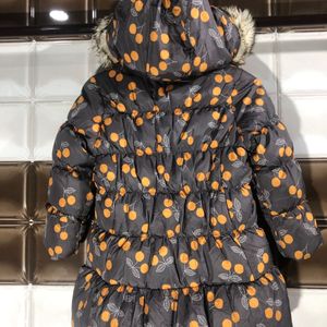 Kids Winter Puffer Jacket With Fur Hood-