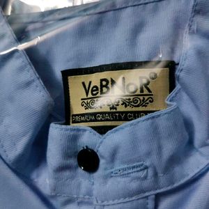 Men Solid Casual Light Blue Shirt