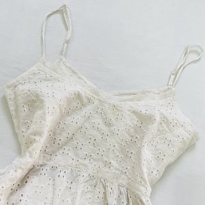 Babydoll Eyelet White Top